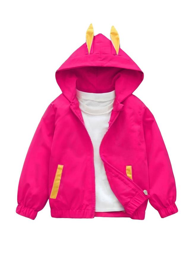 Take Two Girls Zip Up Pocket Detail Hoodie Jacket With Rabbit Ears - Image 5